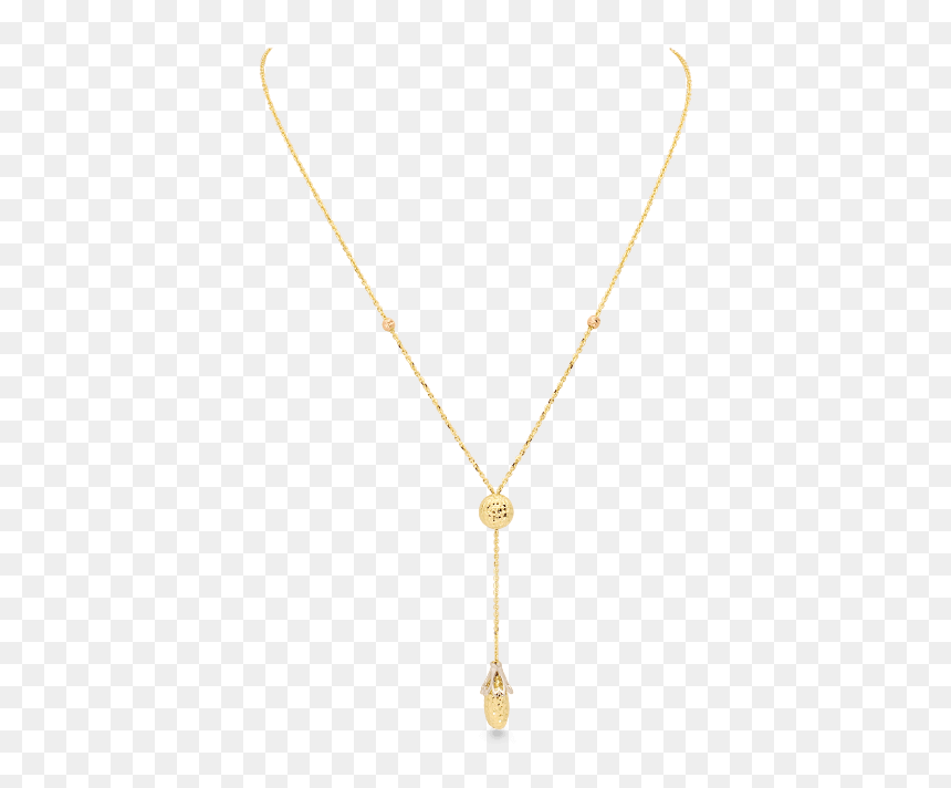 Golden Ball Y Necklace, Tricolor Gold - Pendant, HD Png Download - gold ball png