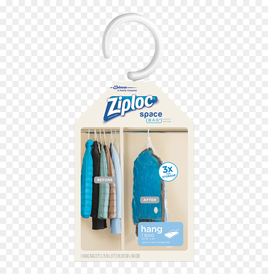 Ziploc Hanging Space Bag, HD Png Download - hanging clothes png