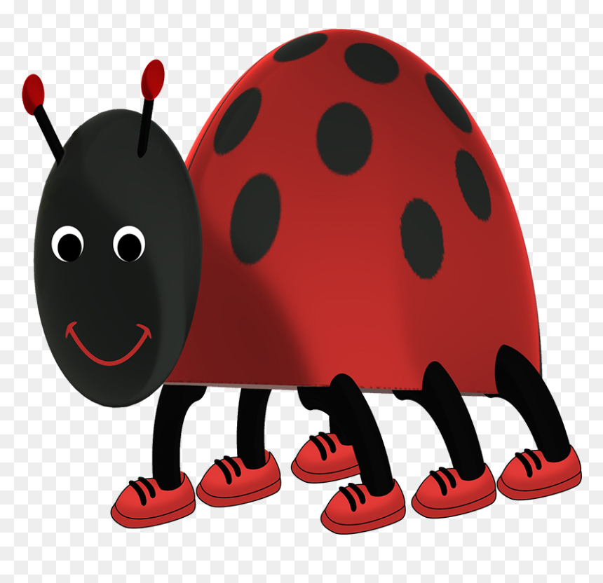 Funny Ladybug Cartoon With Shoes - Ladybug, HD Png Download - cartoon shoes png