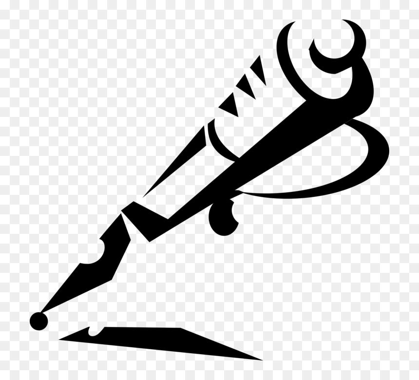 Vector Illustration Of Fountain Pen Writing Instrument, HD Png Download - pen vector png