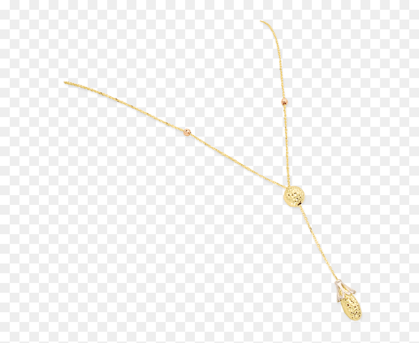 Golden Ball Y Necklace, Tricolor Gold - Body Jewelry, HD Png Download - gold ball png