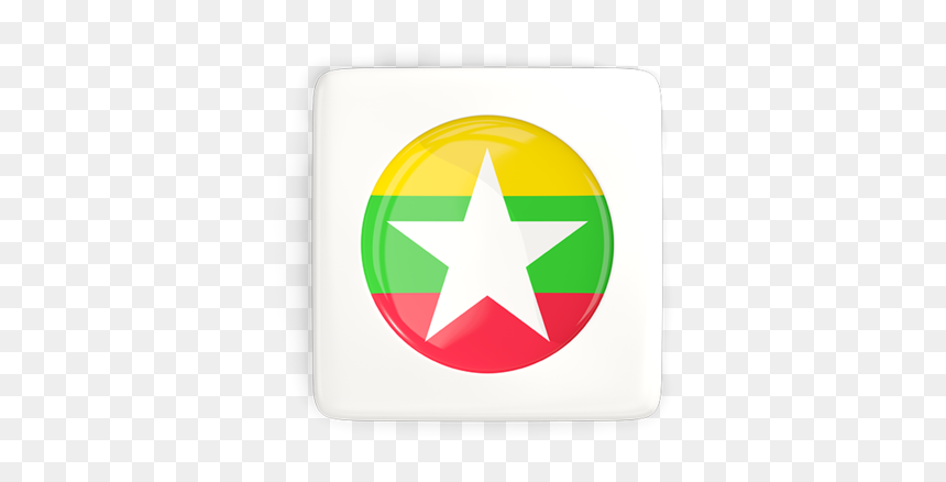 Square Icon With Round Flag - Myanmar Flag Square Png, Transparent Png - round square png