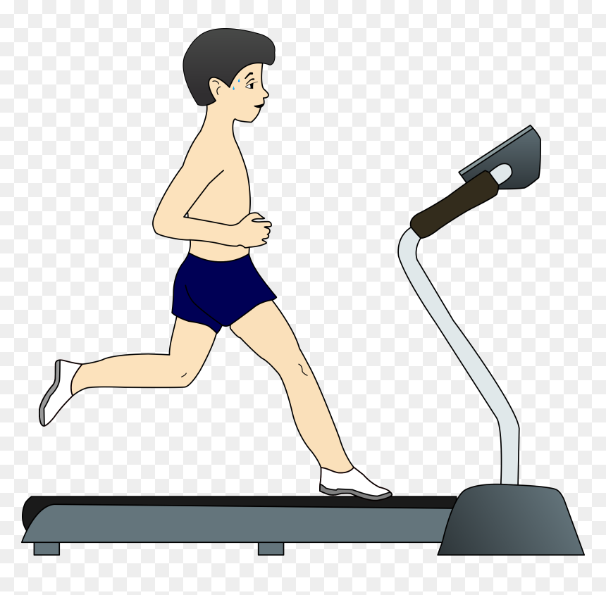 Treadmill Clipart Transparent - Boy Running On Treadmill, HD Png Download - treadmill png