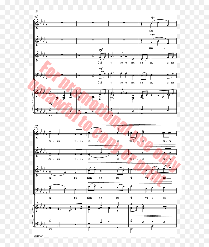 Sheet Music, HD Png Download - rosa blanca png