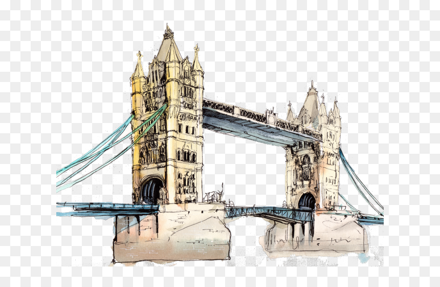 Transparent Bridge Clipart Png - Aesthetic London Stickers, Png Download - stone bridge png