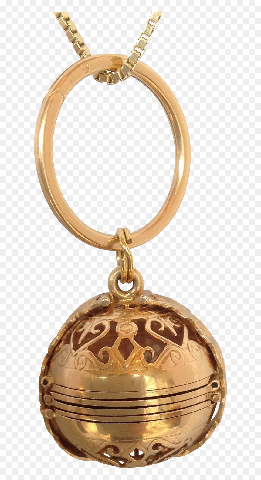 Vintage Six Photo Gold Ball Locket In Ornate 18 Karat - Locket, HD Png Download - gold ball png