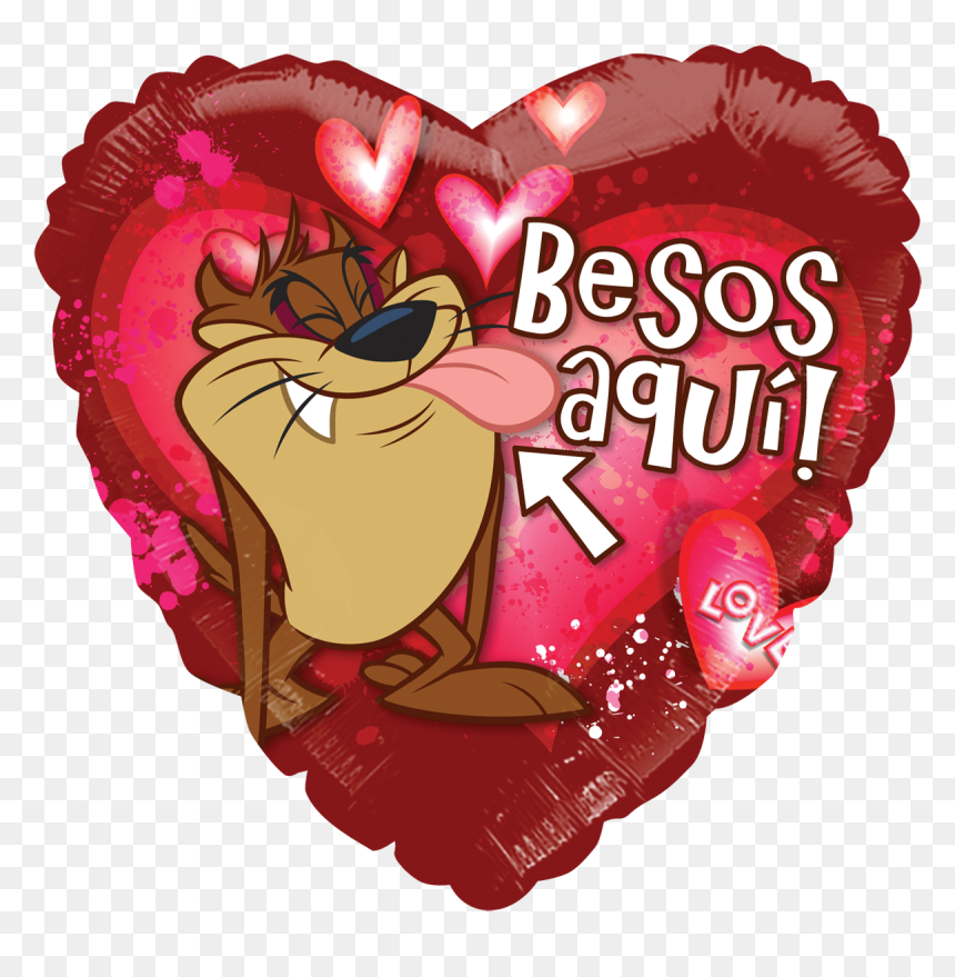 Globo Taz Besos Aqui - Balloon, HD Png Download - besos png