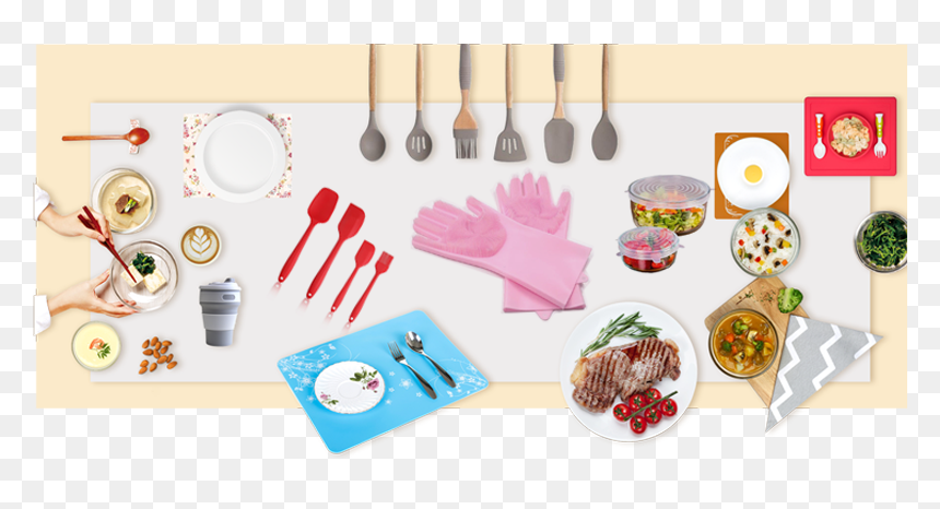 Silicone Kitchen Cooking Utensils - Side Dish, HD Png Download - utensils png