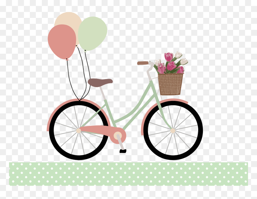 Balloon Clipart Bicycle - Happy Mothers Day Cycling, HD Png Download - bicicleta png