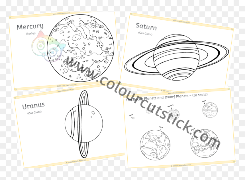 Planets Colouring Pack - Sketch, HD Png Download - mercury planet png