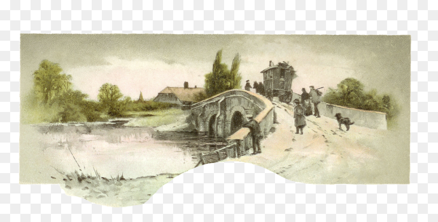 Antique Border, HD Png Download - stone bridge png