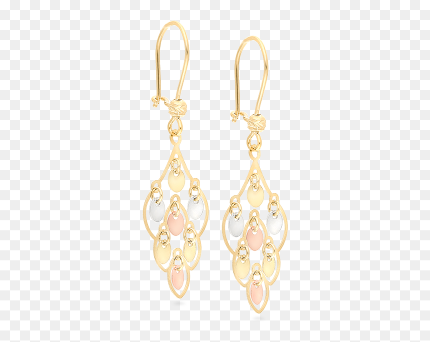 Peacock Filigree Chandelier Earrings, Tricolor Gold - Earrings, HD Png Download - gold filigree png