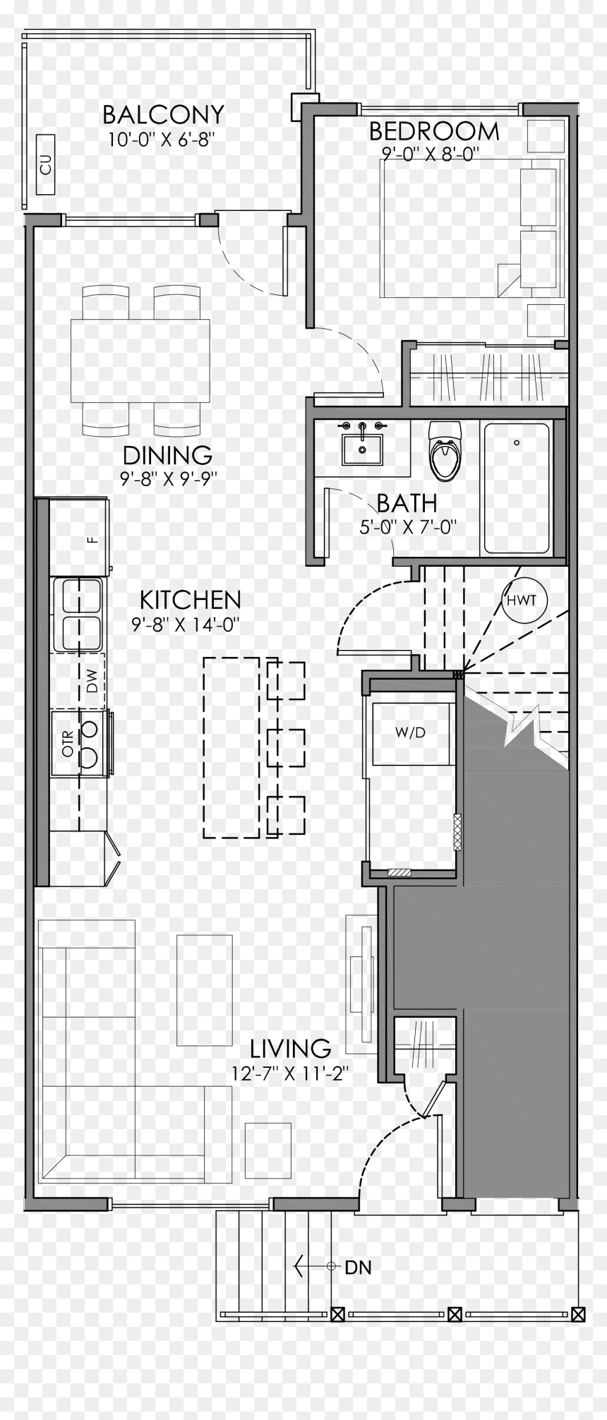 Bath Drawing Architectural - Floor Plan, HD Png Download - floor plan png