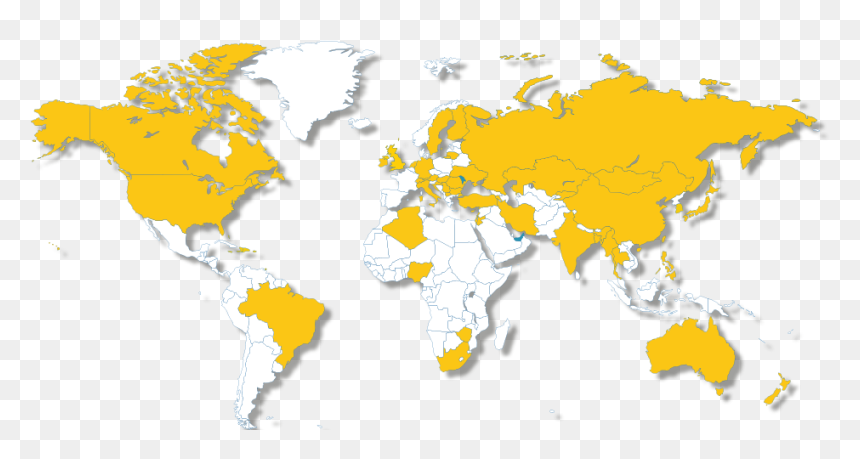 Country Uses American Or British English, HD Png Download - global map png