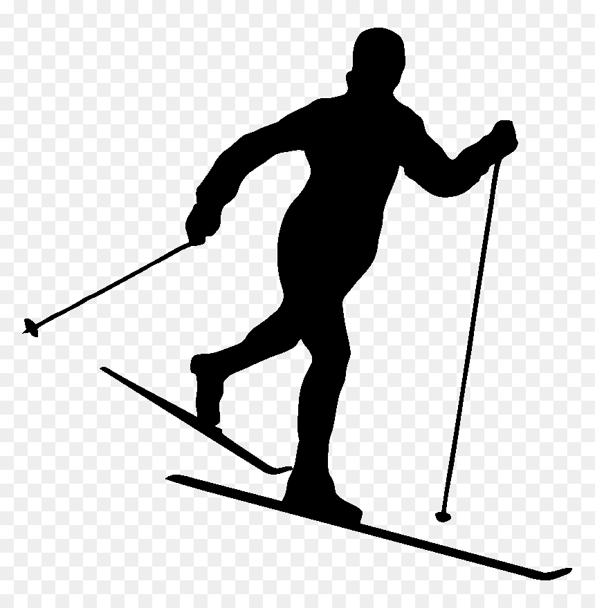 Cross Country Ski Silhouette, HD Png Download - skier png