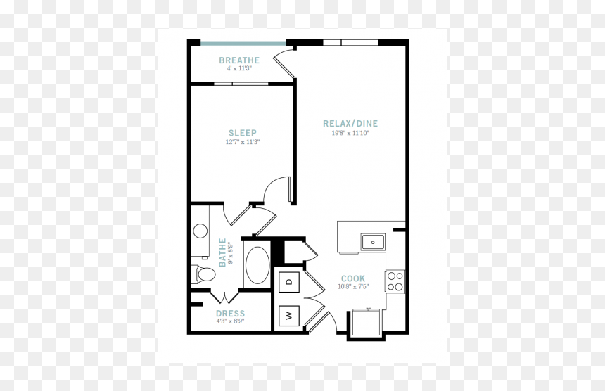 Apartment Layouts, HD Png Download - floor plan png