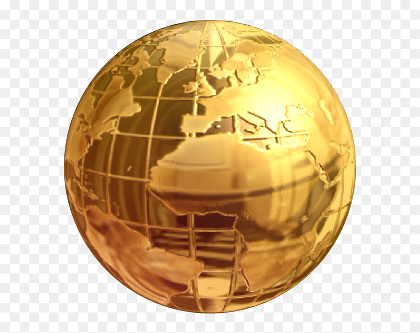 Gold Earth Png, Transparent Png - globe .png