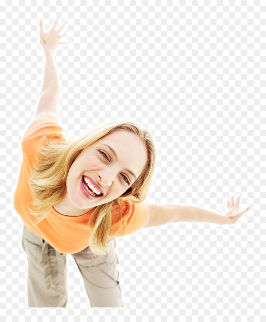 Single And Happy - Young Smile Png, Transparent Png - happy woman png