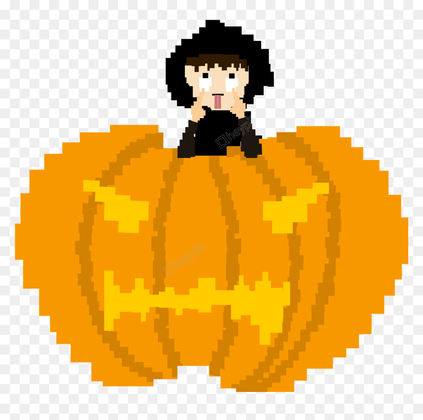 Vintage Pixelated Halloween Pumpkin Boy Design Image - Pumpkin Pixel Art Png, Transparent Png - pumpkin halloween png