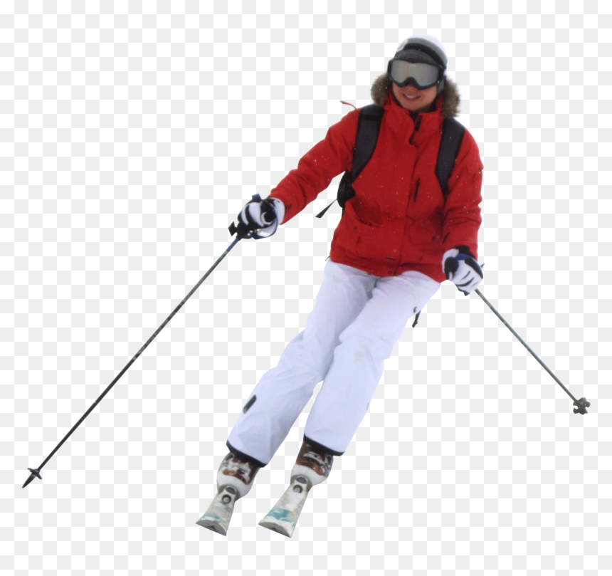Womanskiingfront - Woman On Ski Png, Transparent Png - skier png