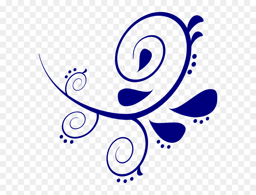 Scroll Clip Art At Clker - Navy Blue Clip Art, HD Png Download - scrollwork png