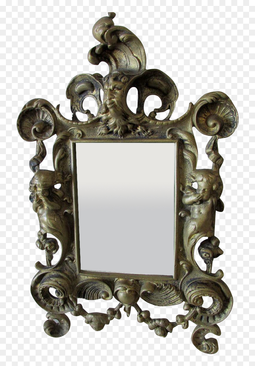 Antique Mirror Frame Tattoo Art Nouveau Filigree Art - Filigree Mirror Frame, HD Png Download - gold filigree png