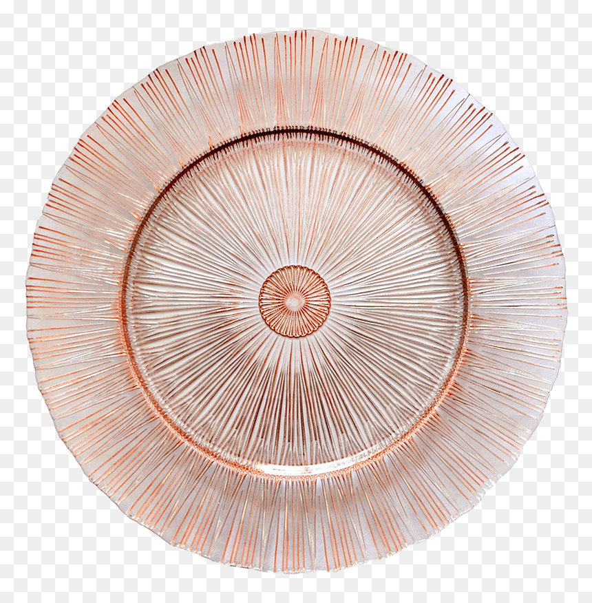 Sunray Design Glass Charger - Glass Charger Plate Rose Gold, HD Png Download - sunray png