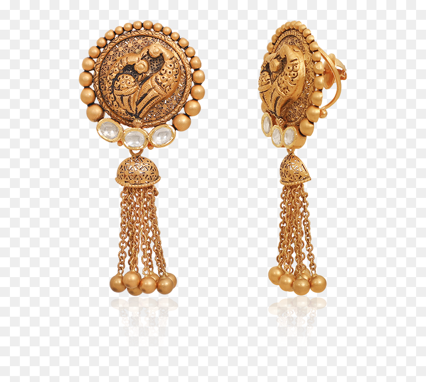 Ethnic Peacock Filigree Earrings - Body Jewelry, HD Png Download - gold filigree png