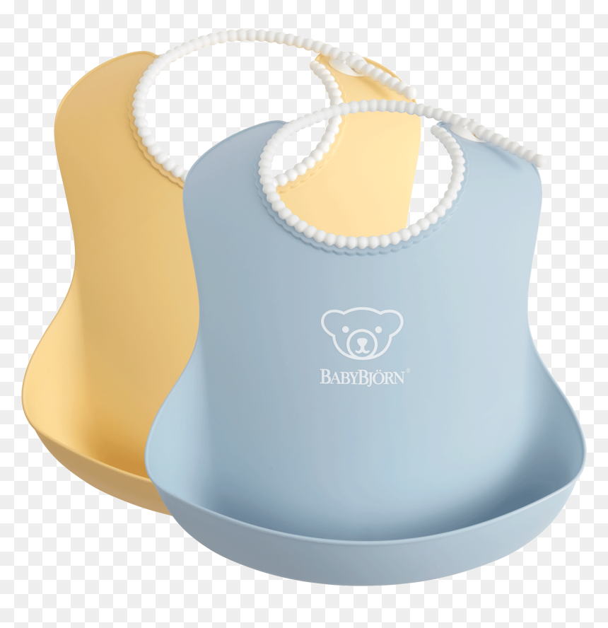 Baby Bib, 2-pack, Powder Yellow / Powder Blue, With - 圍 兜, HD Png Download - bib png