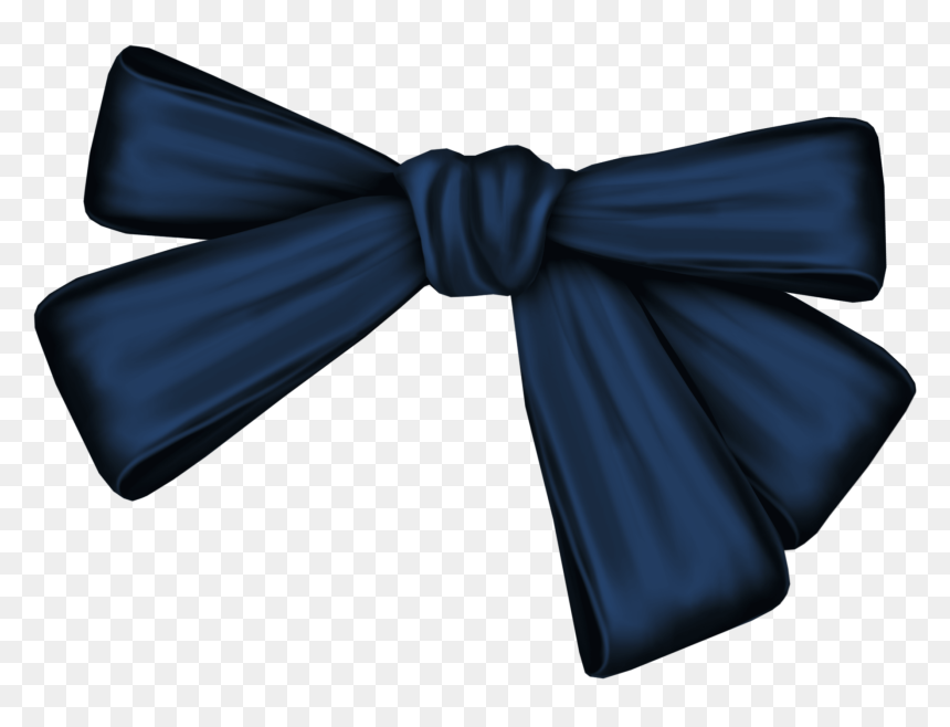 Dark Blue Clipart Bow - Blue, HD Png Download - blue bow png
