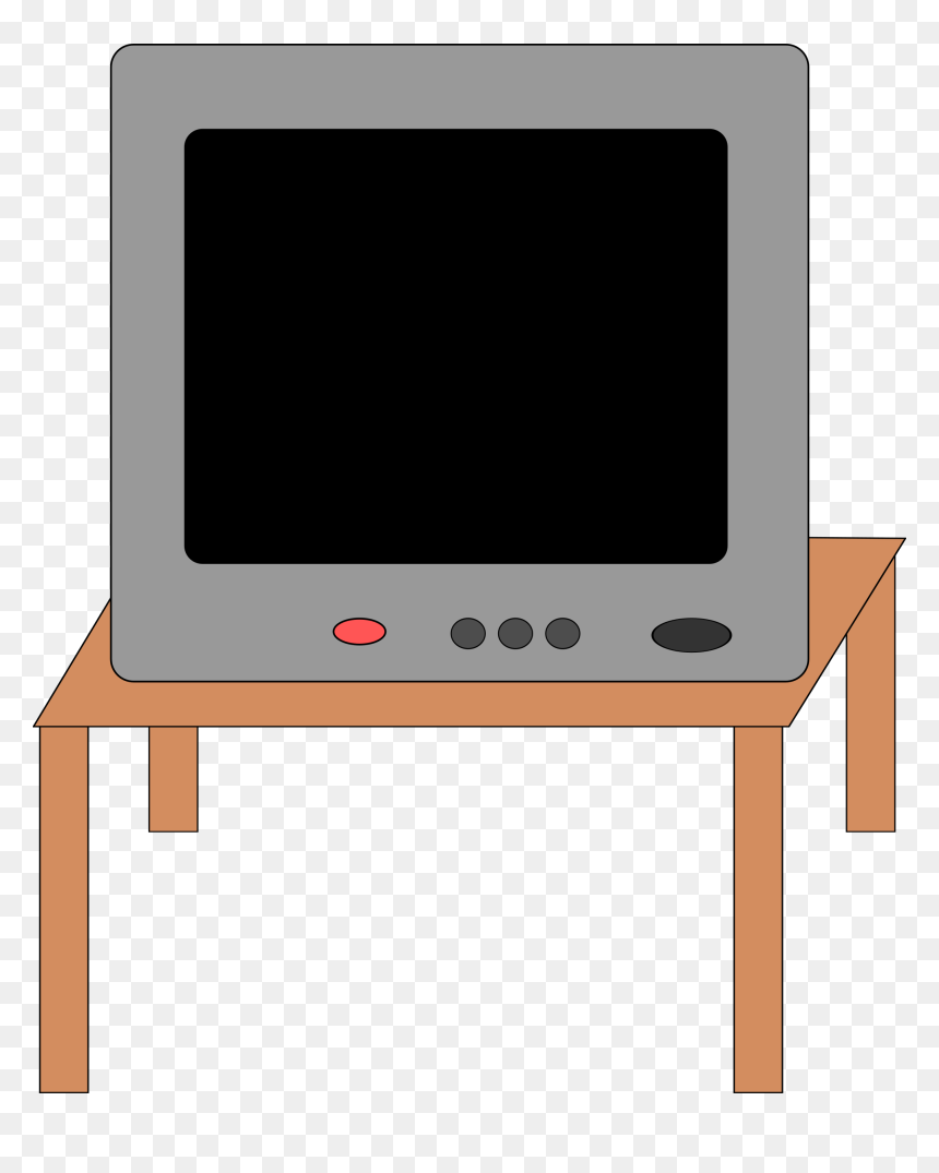 Tv Set 1 Clip Arts - Tv On The Table Clipart, HD Png Download - tv .png
