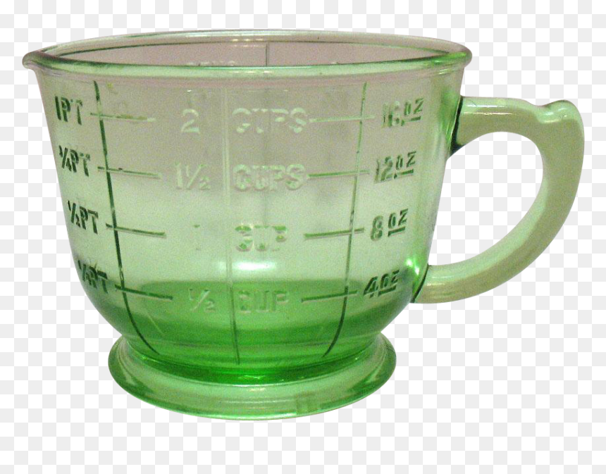 Vintage Two Cup Green Measuring & Mixing Cup Very Good - Mug, HD Png Download - measuring cup png