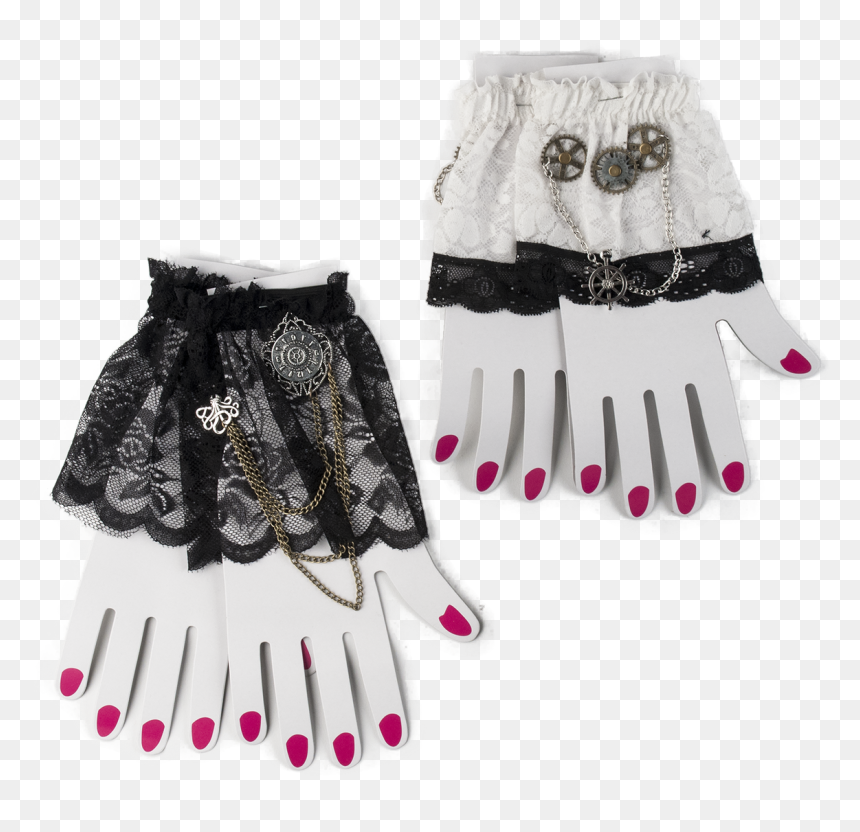 Lace Wrist Cuffs / Steampunk Black - Leggings, HD Png Download - steampunk frame png