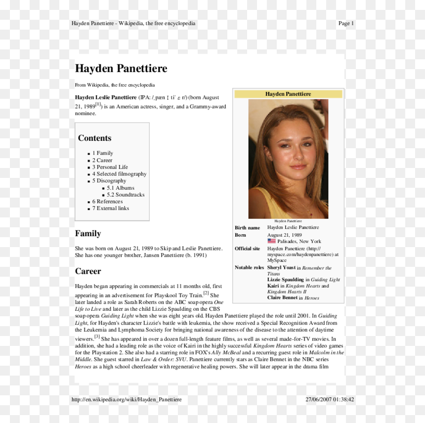 Web Page, HD Png Download - hayden panettiere png