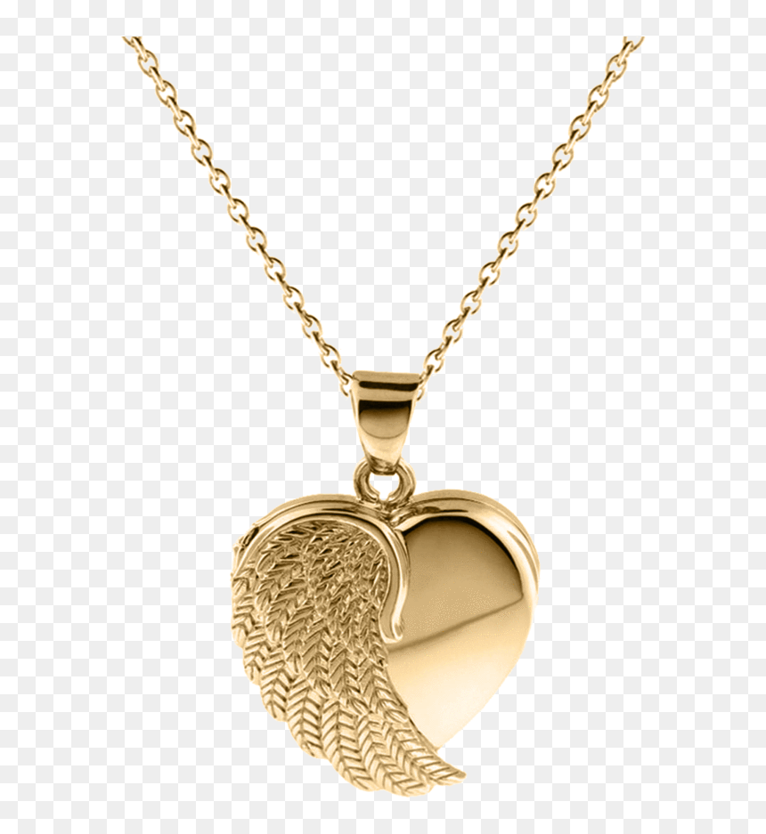 Necklace, HD Png Download - gold angel wings png
