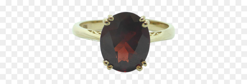 9ct Yellow Gold 3carat Garnet Filigree Ring - Engagement Ring, HD Png Download - gold filigree png