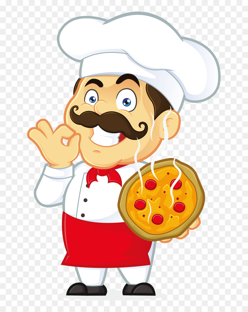 Pizza Chef Clipart, HD Png Download - pizza vector png