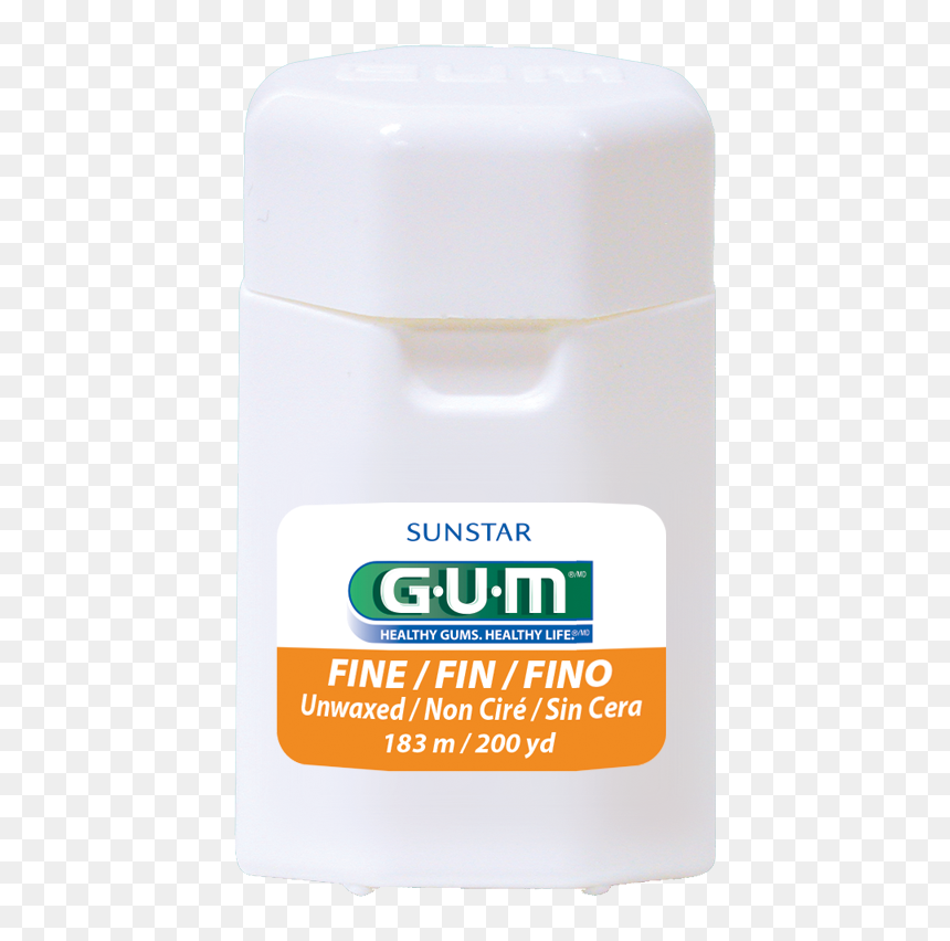 Gum® Fine Floss, 183m Unwaxed Spool - Bottle, HD Png Download - floss png