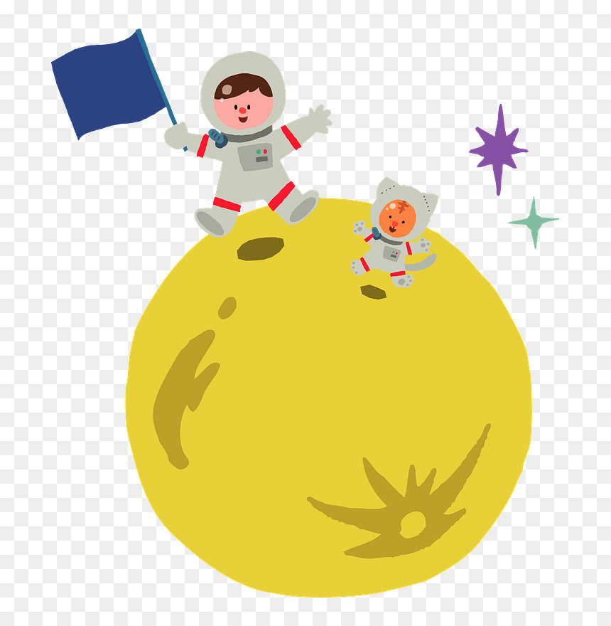 Moon Astronaut Clipart - Cartoon, HD Png Download - astronaut clipart png