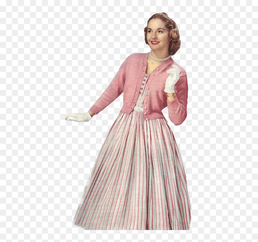 Vintage Woman With White Gloves - Woman In White Gloves, HD Png Download - vintage woman png