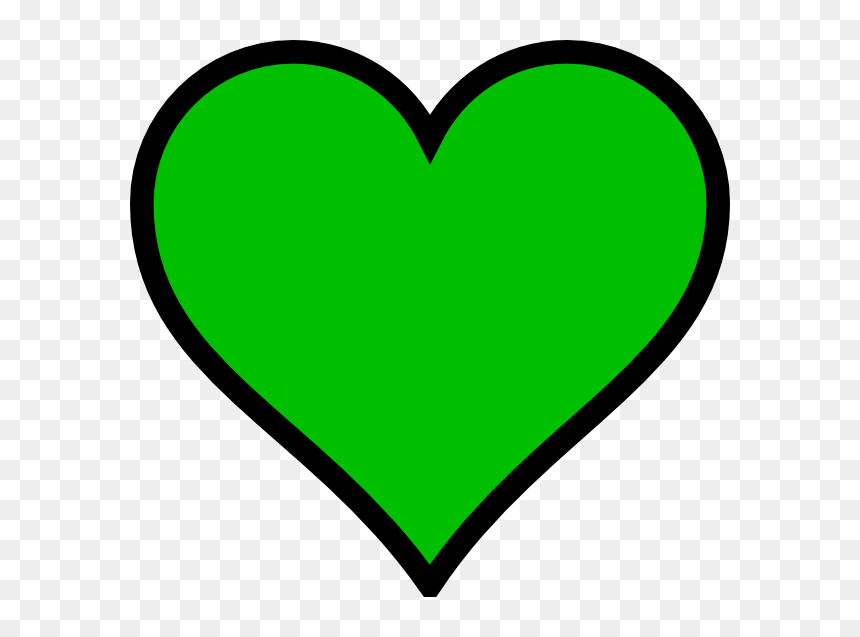 Png Black And White Green Heart Or Clover Leaf Clip - Green Heart Clipart, Transparent Png - green heart png