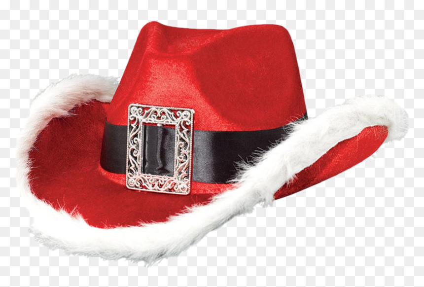 #santa Cowboy Hat - Christmas Cowboy Hat, HD Png Download - cowboy hat png transparent