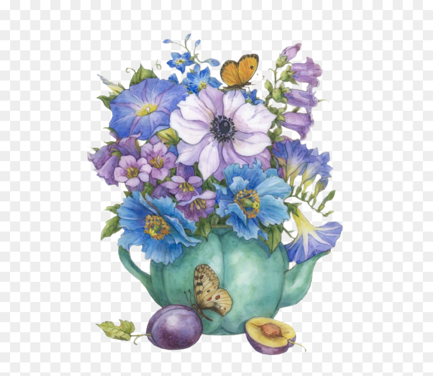 Flores Pintadas, Cuadros Flores, Dibujo De Flores, - Watercolor Painting, HD Png Download - cuadros png