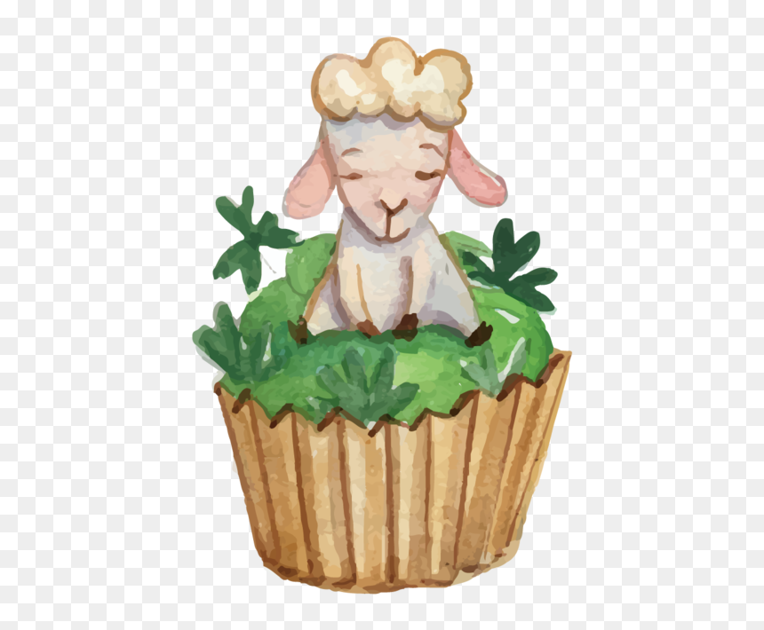 Transparent Easter Bunny Easter Cake Cupcake Food Flowerpot - Illustration, HD Png Download - easter grass png