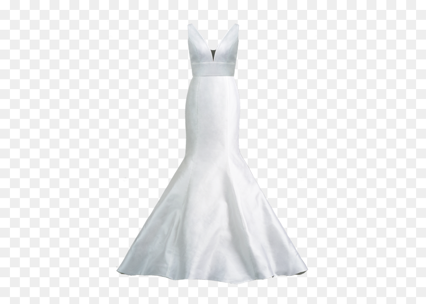 Flowy Mermaid Wedding Dress, HD Png Download - bride silhouette png