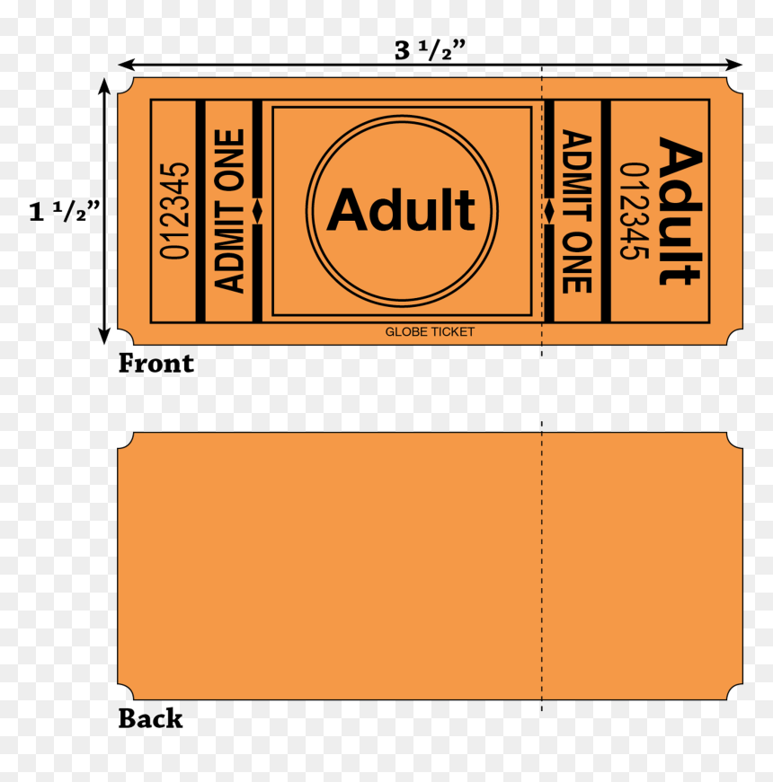 Orange, HD Png Download - admit one png