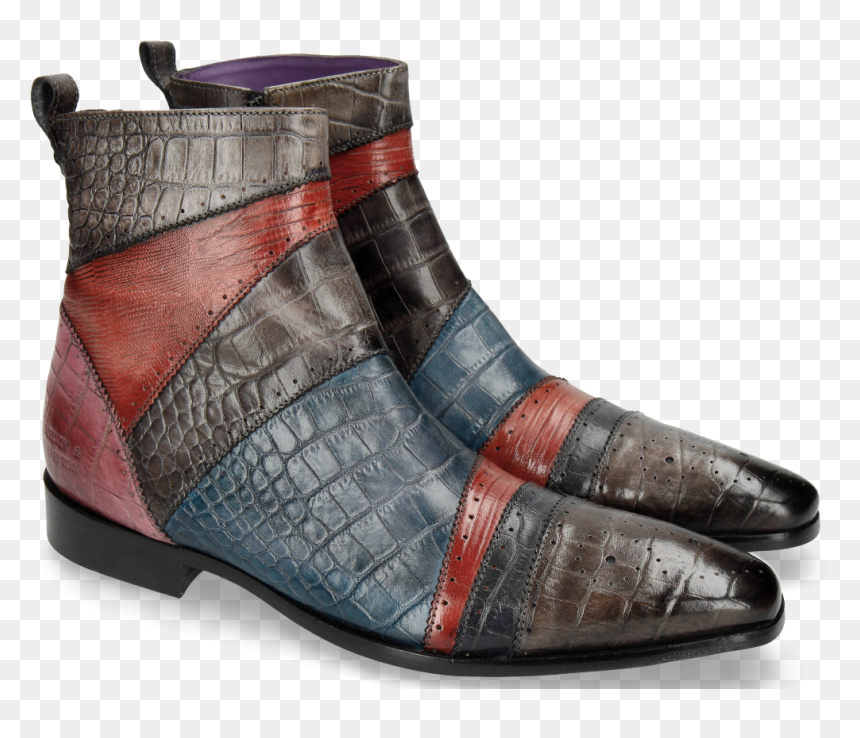 Ankle Boots Elvis 26 Big Croco Stone Fuxia Guana Red - Melvin & Hamilton, HD Png Download - big stone png