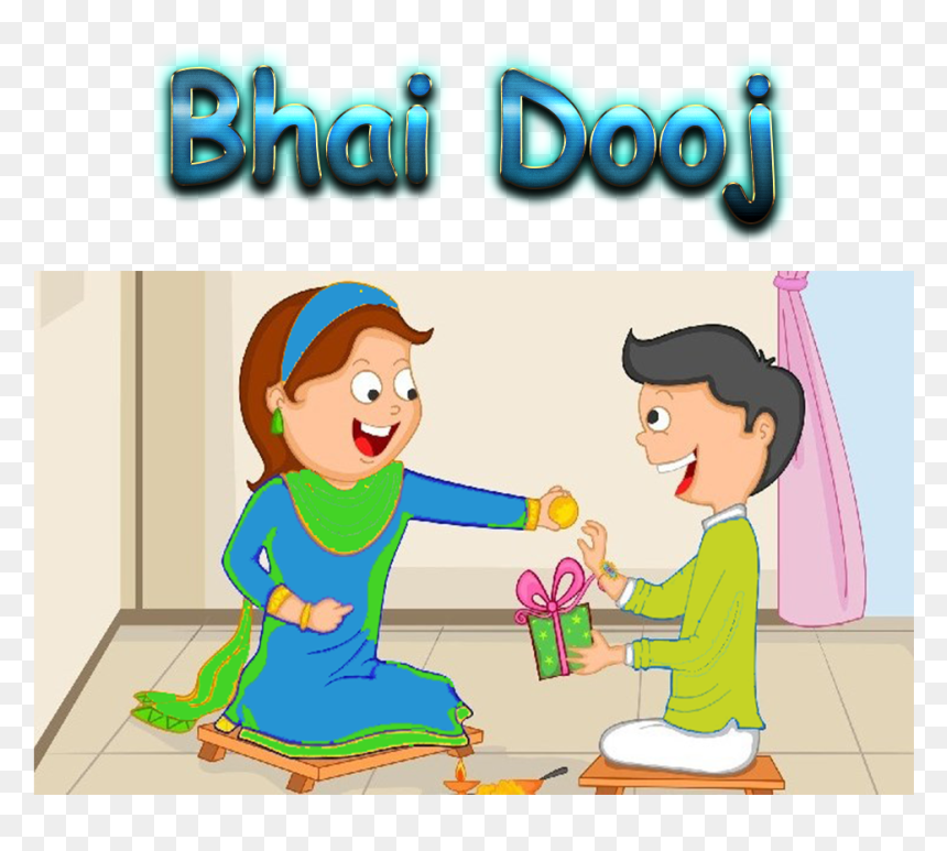 Bhai Dooj Png Free Background - Cartoon, Transparent Png - bhai dooj png