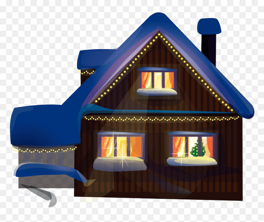 House Image Night Png, Transparent Png - log cabin png