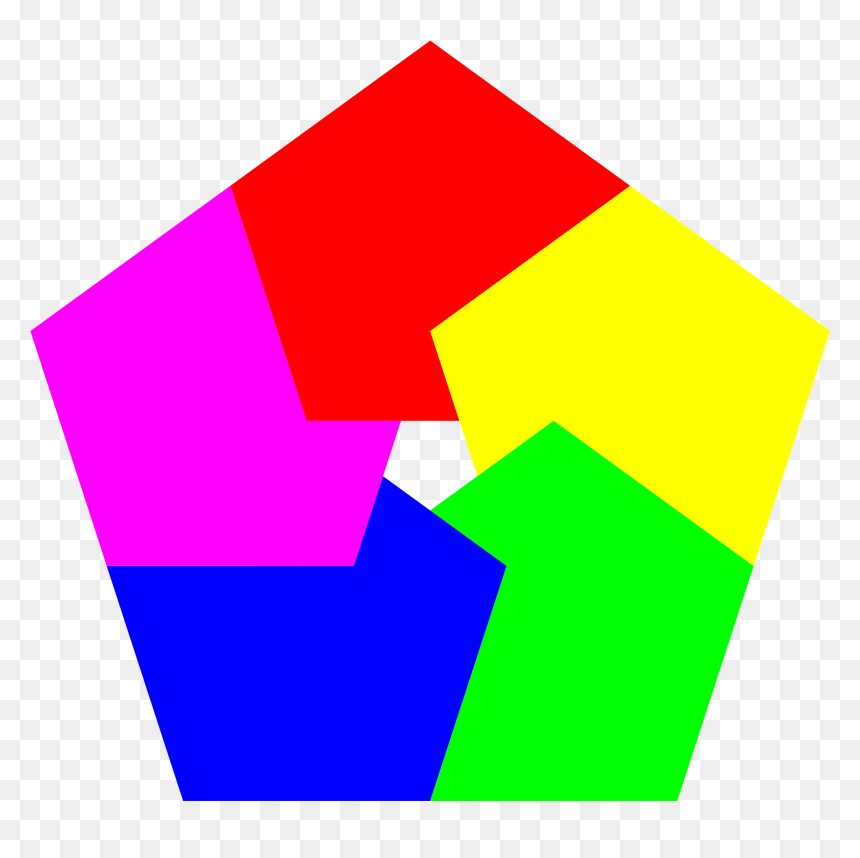 Pentagon Donut 5 Colors Clip Arts - Shape Pentagon, HD Png Download - donut clipart png